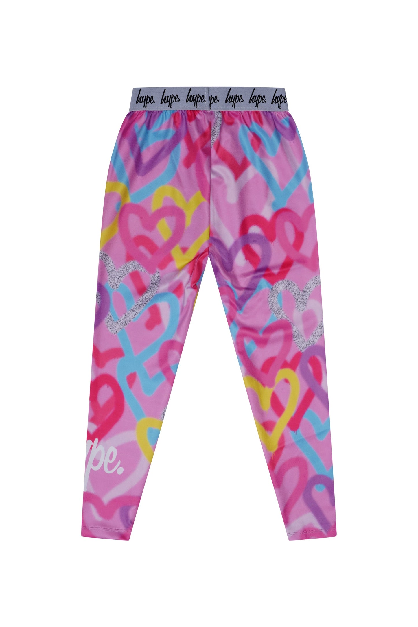 Hype Girls Pink Graffiti Hearts Legging
