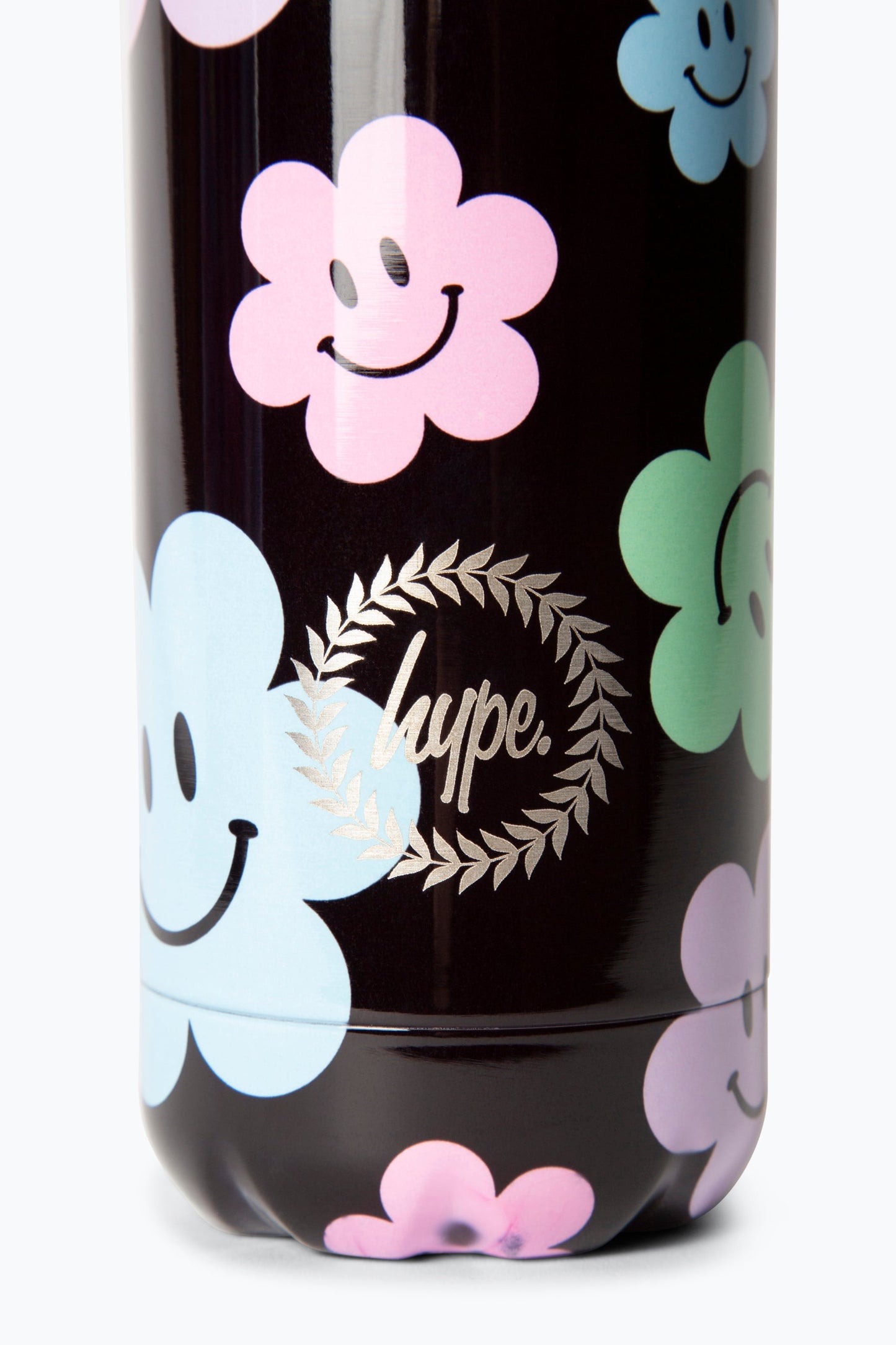 HYPE UNISEX BLACK HAPPY FLOWERS WATER BOTTLE
