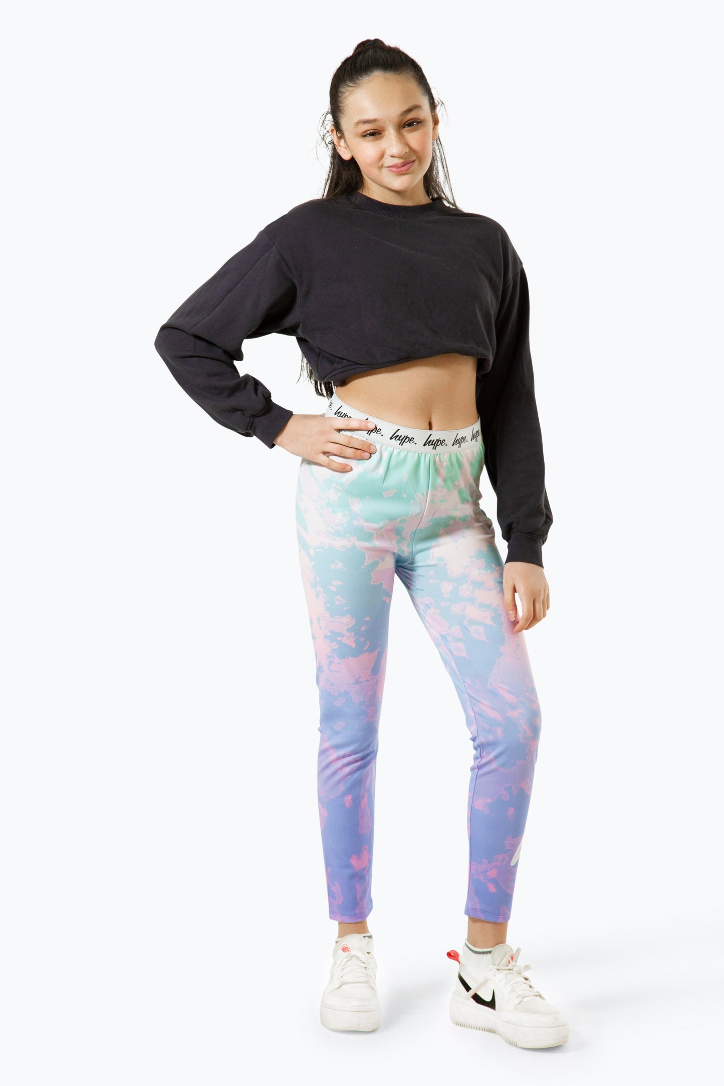 HYPE GIRLS MULTI PASTEL TIE DYE LEGGINGS