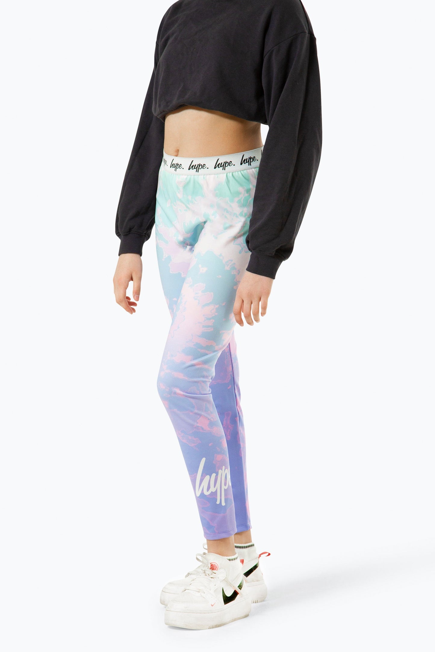 HYPE GIRLS MULTI PASTEL TIE DYE LEGGINGS