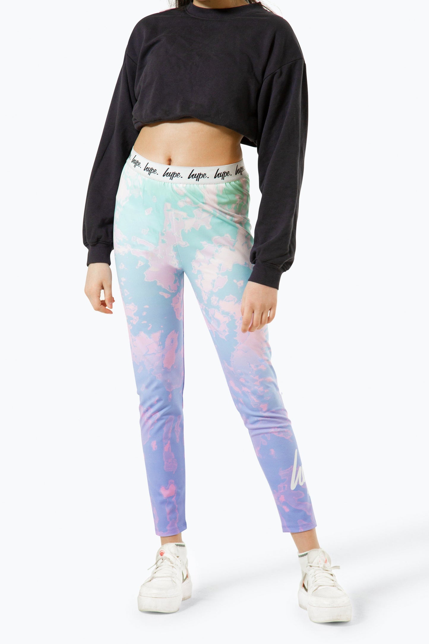 HYPE GIRLS MULTI PASTEL TIE DYE LEGGINGS