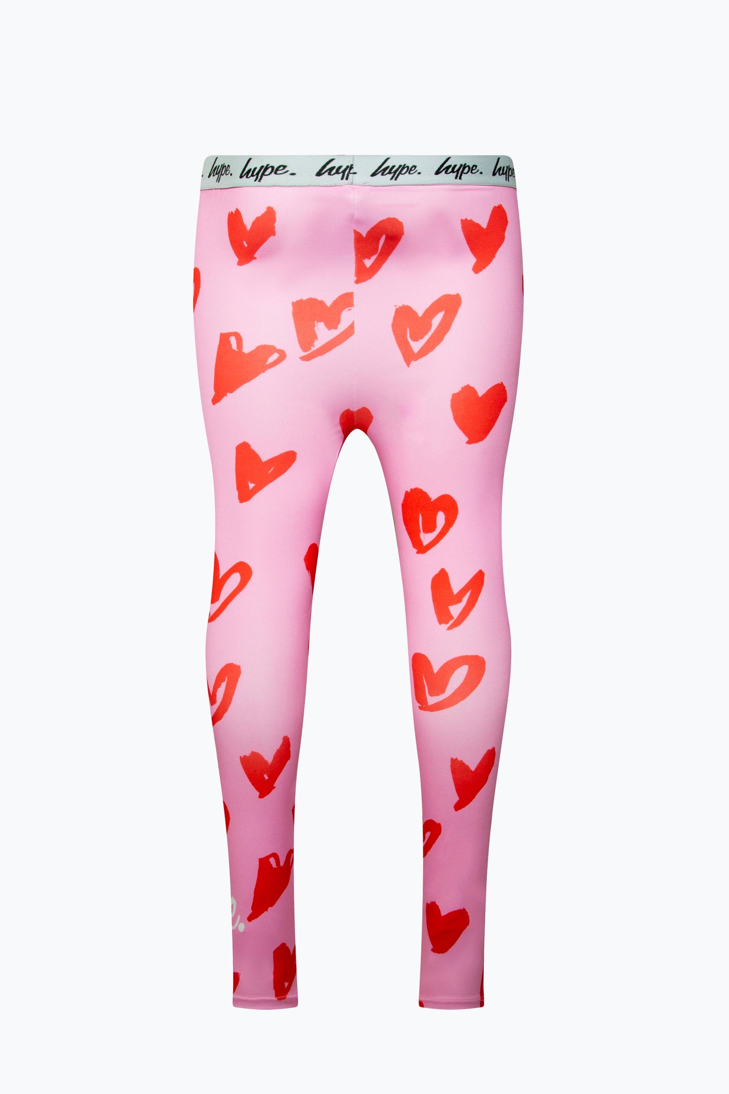 HYPE GIRLS MULTI SCRIBBLE HEARTS PINK LEGGINGS
