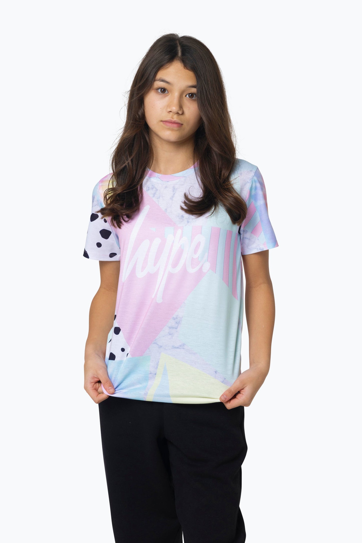 HYPE GIRLS MULTI PASTEL COLLAGE T-SHIRT