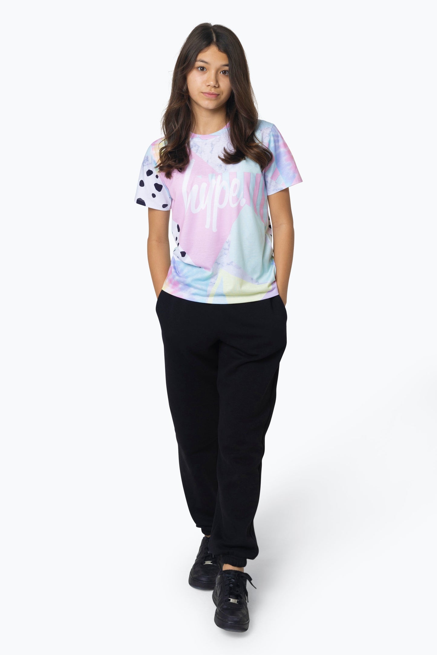 HYPE GIRLS MULTI PASTEL COLLAGE T-SHIRT