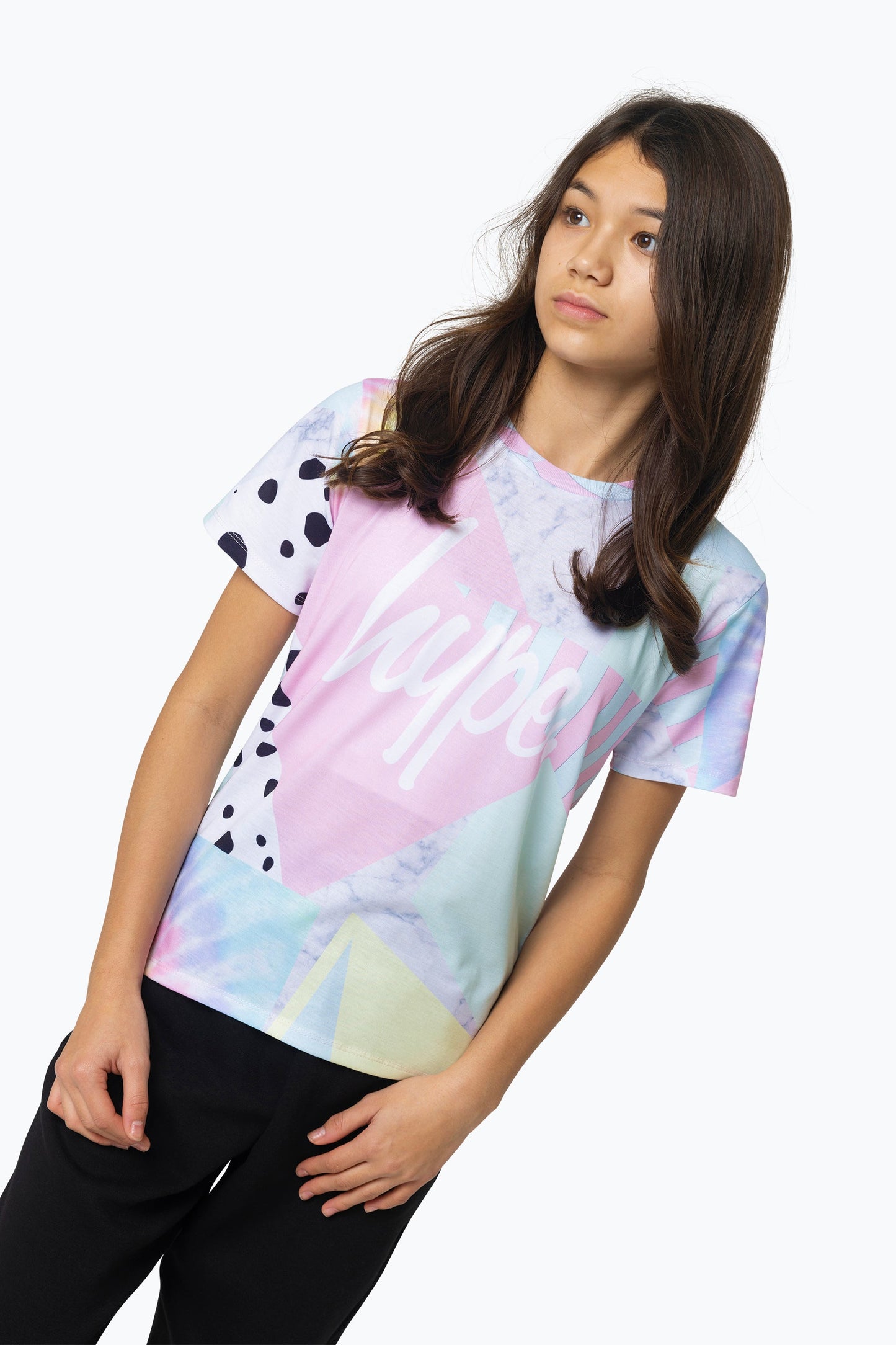 HYPE GIRLS MULTI PASTEL COLLAGE T-SHIRT