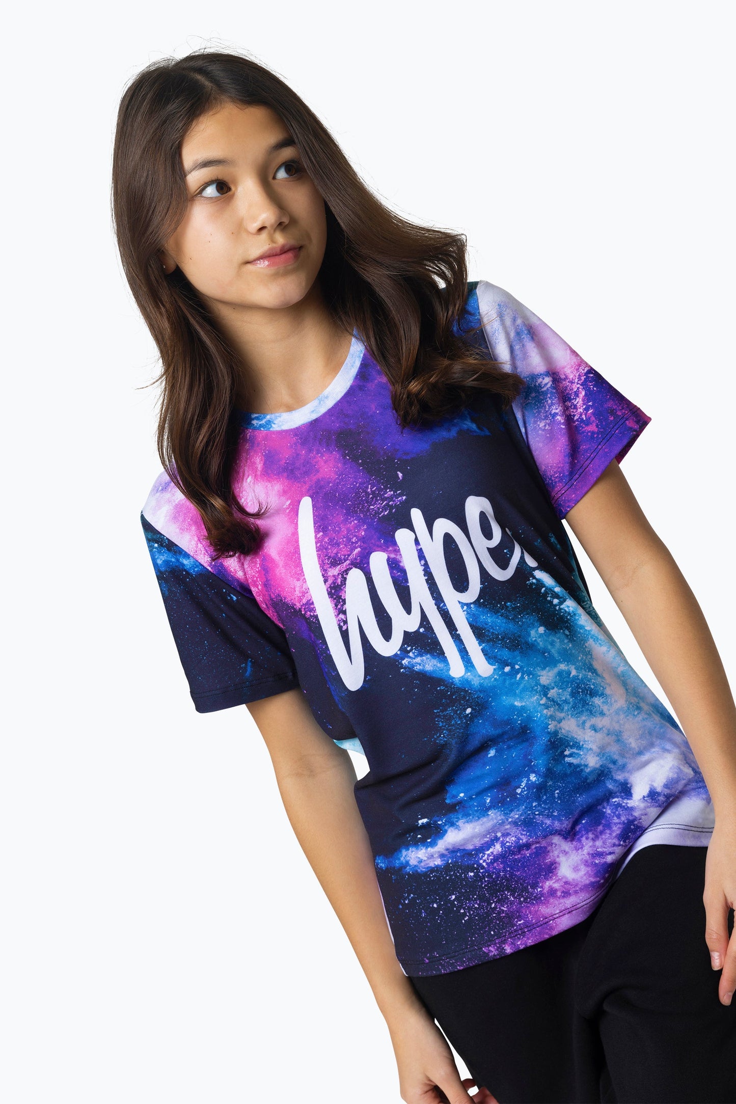 HYPE GIRLS MULTI PURPLE CHALK T-SHIRT