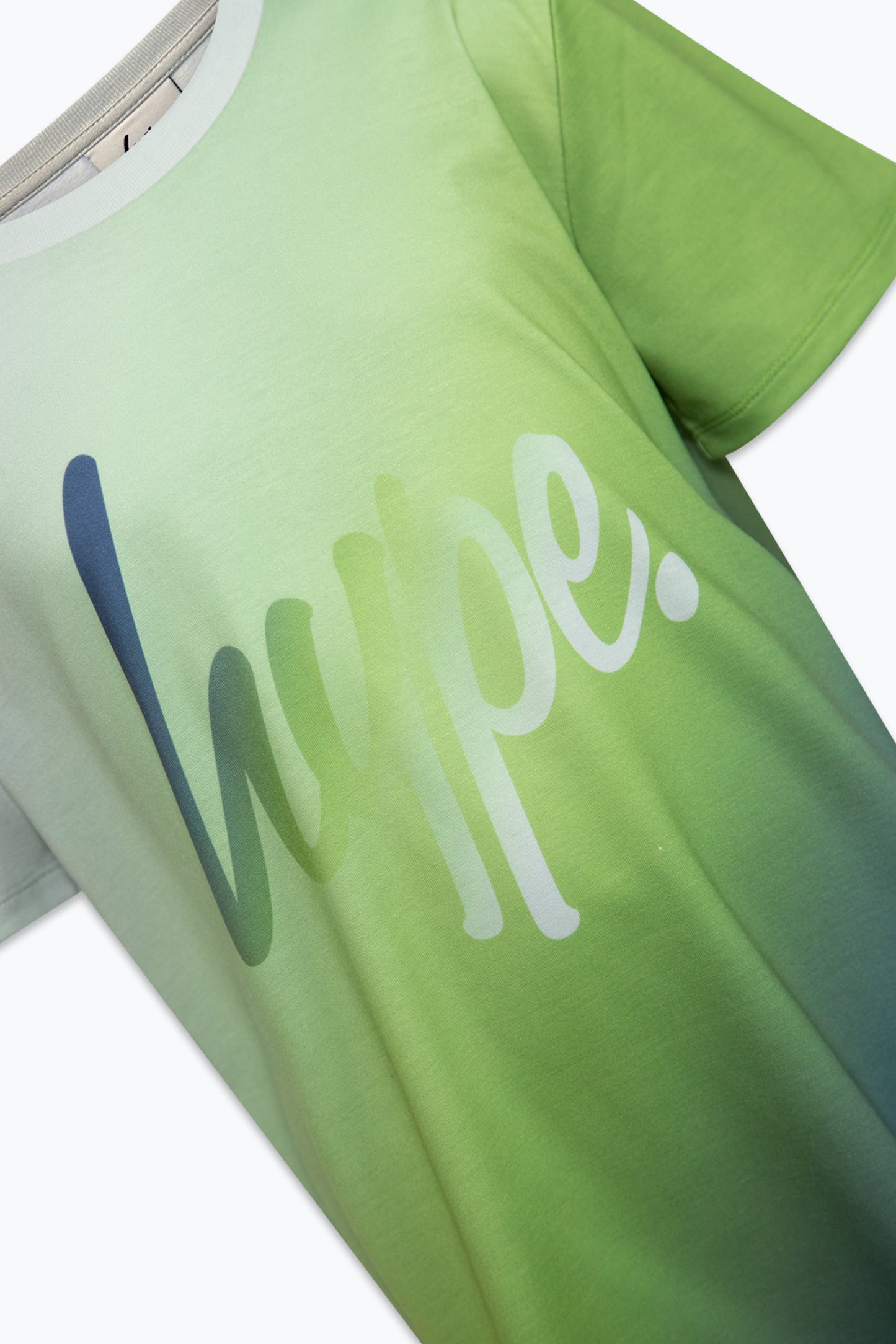 Hype Boys Navy/Green Fade Script T-Shirt