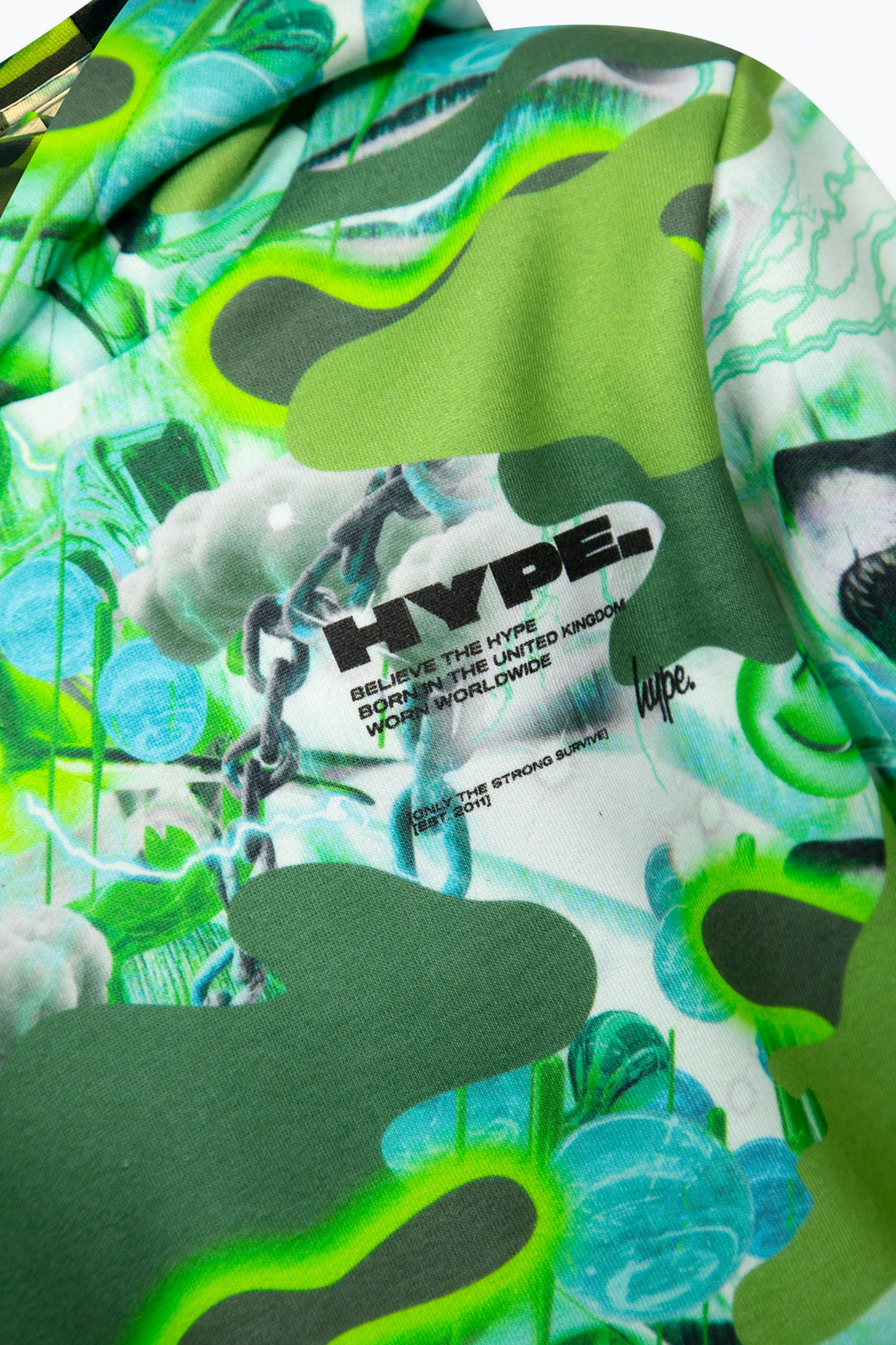 Hype Boys Green Shark Smile Camo Hoodie