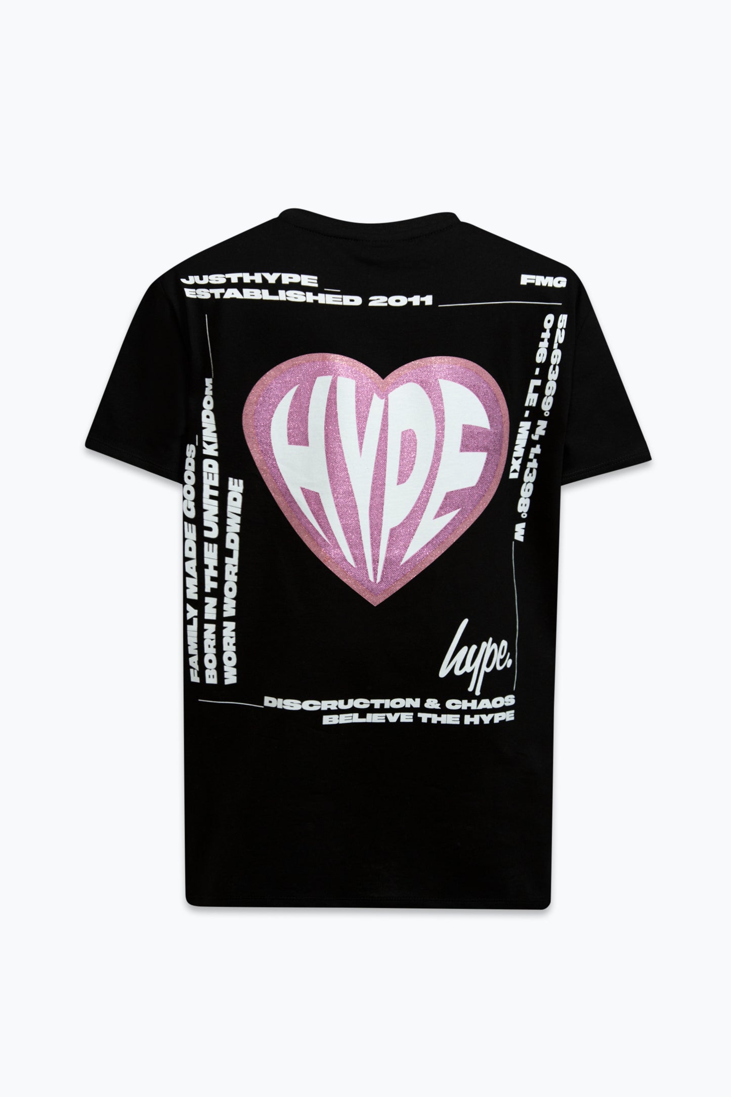 Hype Girls Black Heart T-Shirt