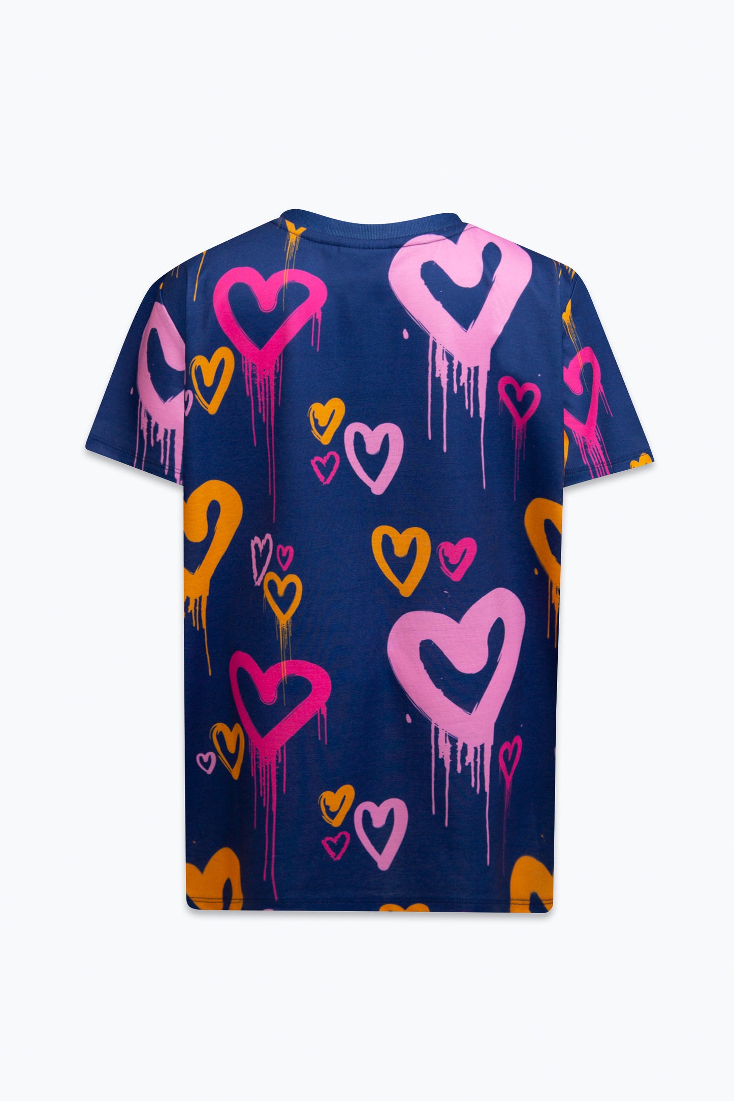 Hype Girls Navy Heart Drips T-Shirt