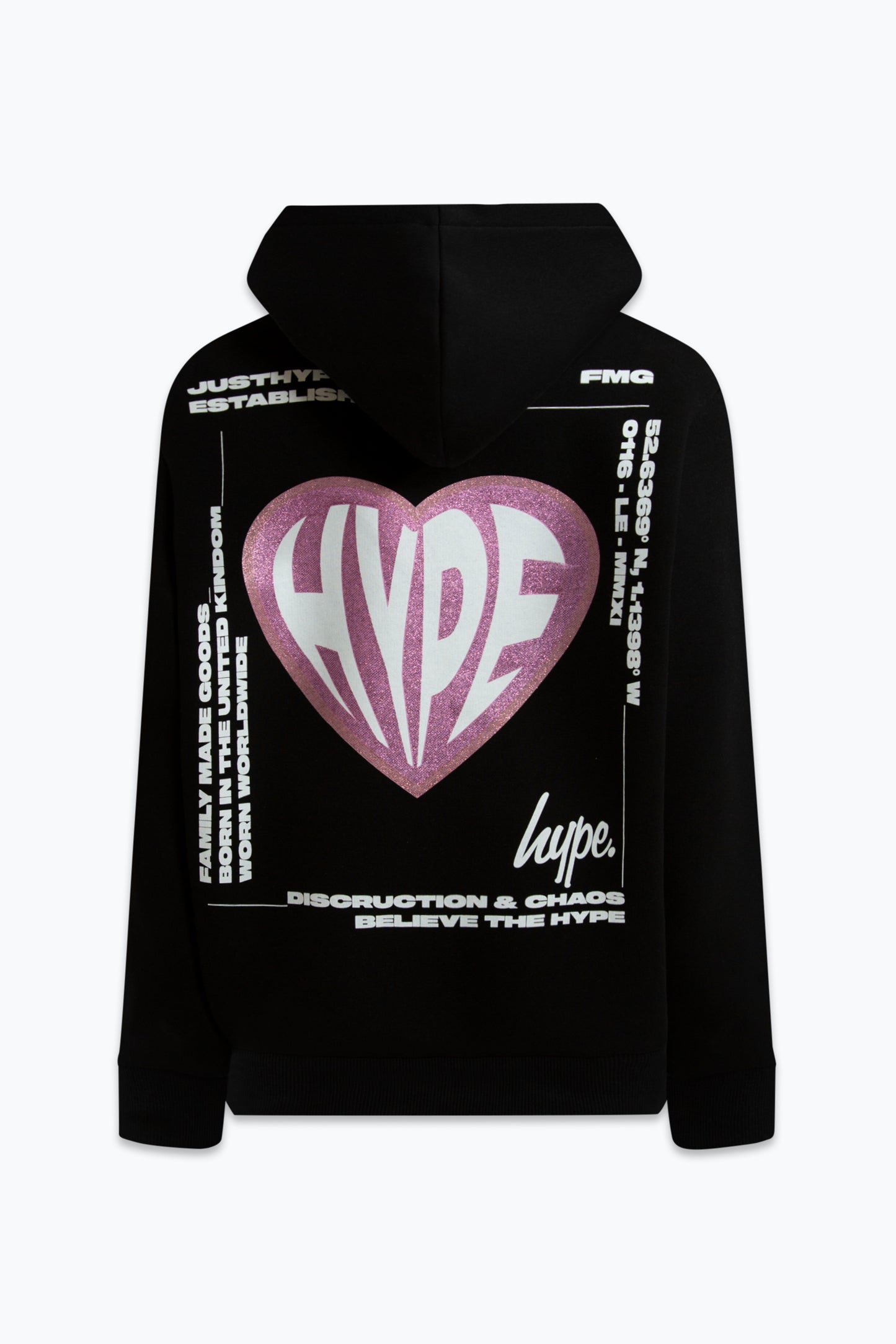Hype Girls Black Heart Hoodie