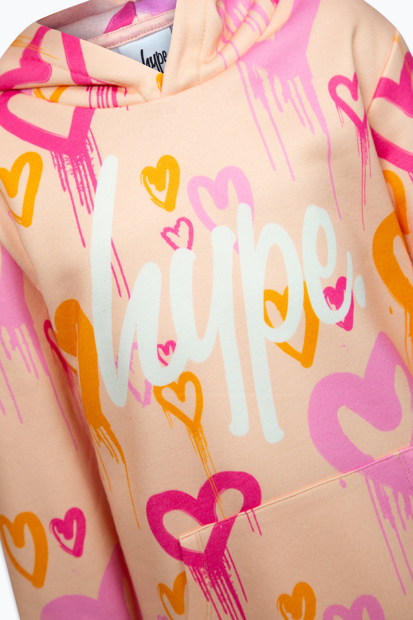 Hype Girls Peach Heart Drips Hoodie