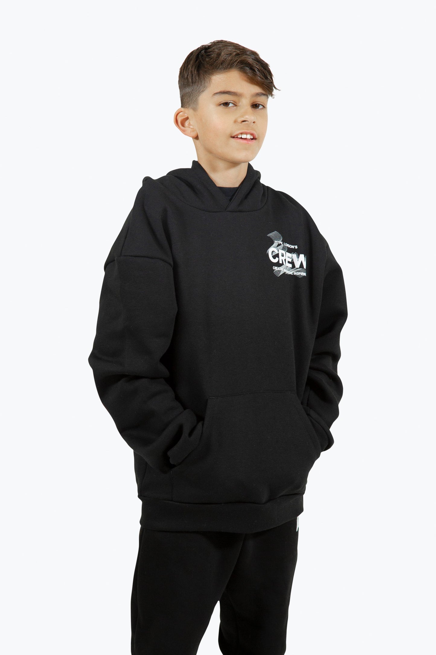 HYPE BOYS BLACK CREW HOODIE