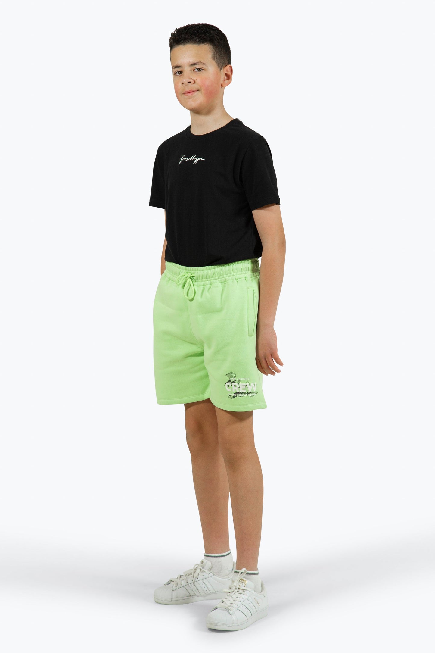 HYPE BOYS GREEN CREW SHORTS