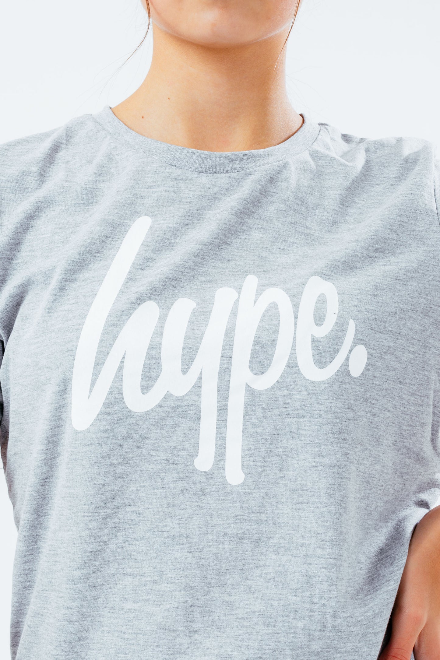 HYPE GIRLS GREY SCRIPT T-SHIRT & LEGGINGS SET