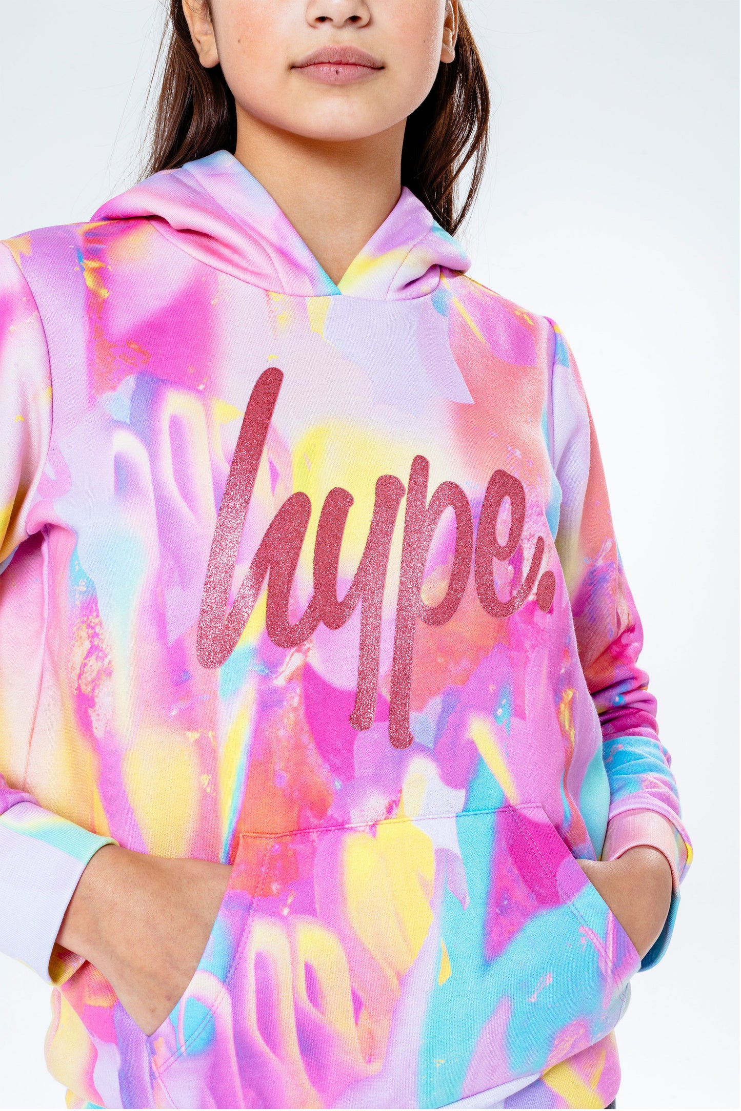 Hype Pink Strobe Kids Pullover Hoodie