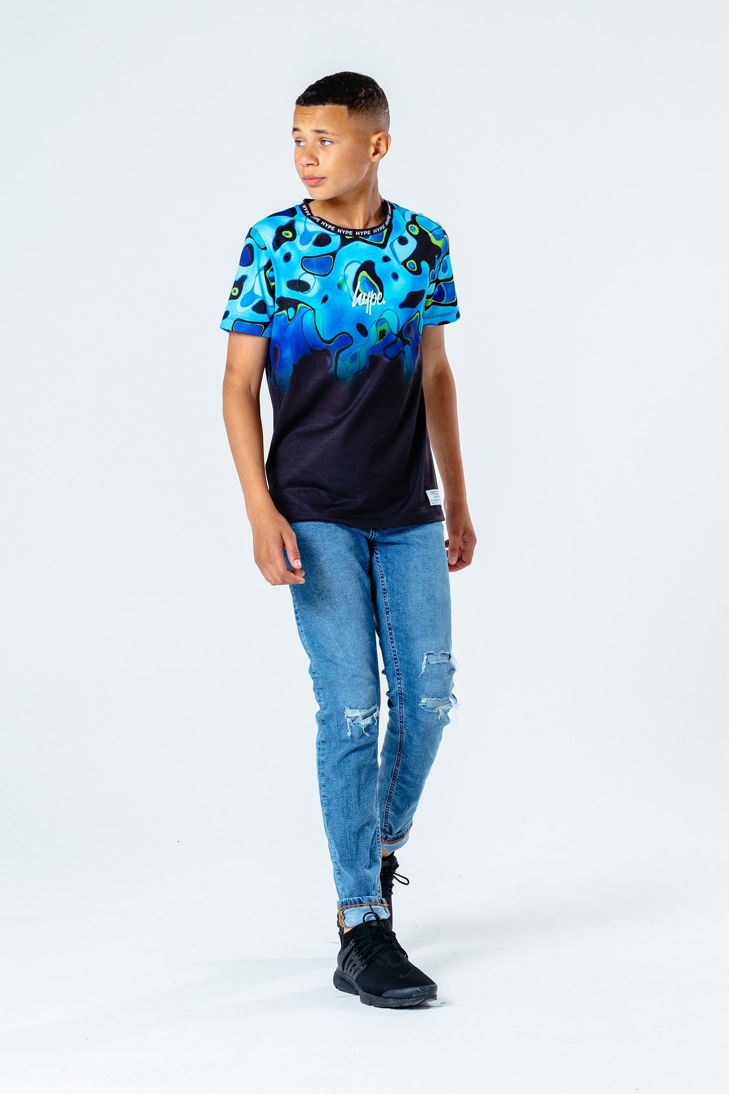 Hype Black Swirl Fade Kids T-Shirt
