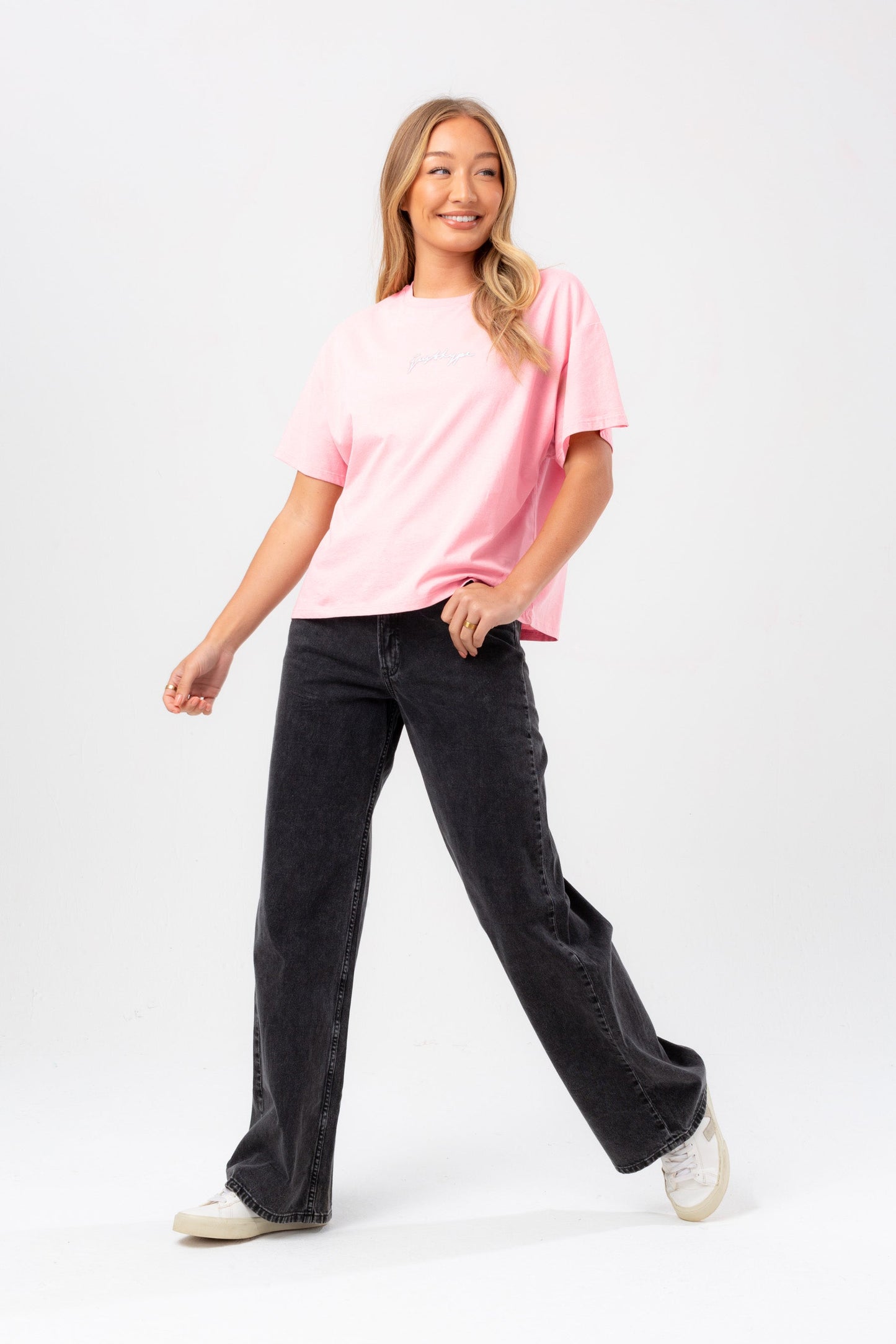 HYPE WOMENS PINK SCRIBBLE T-SHIRT