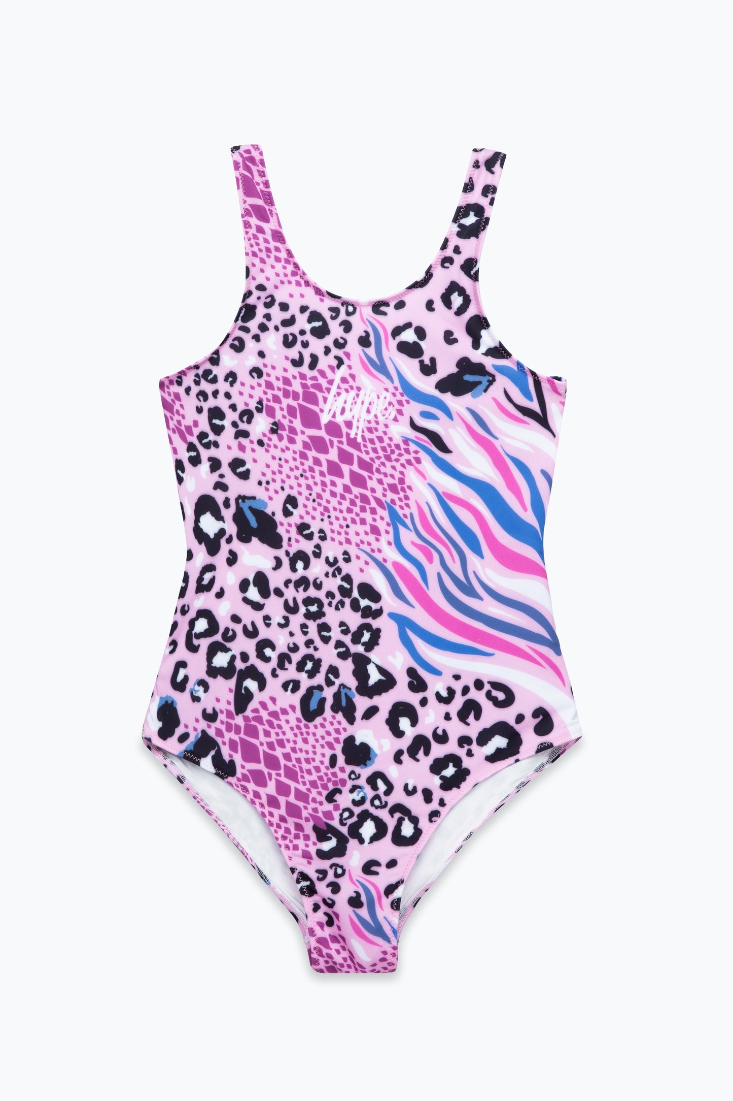 HYPE GIRLS ABSTRACT LEOPARD SCRIPT SWIMSUIT