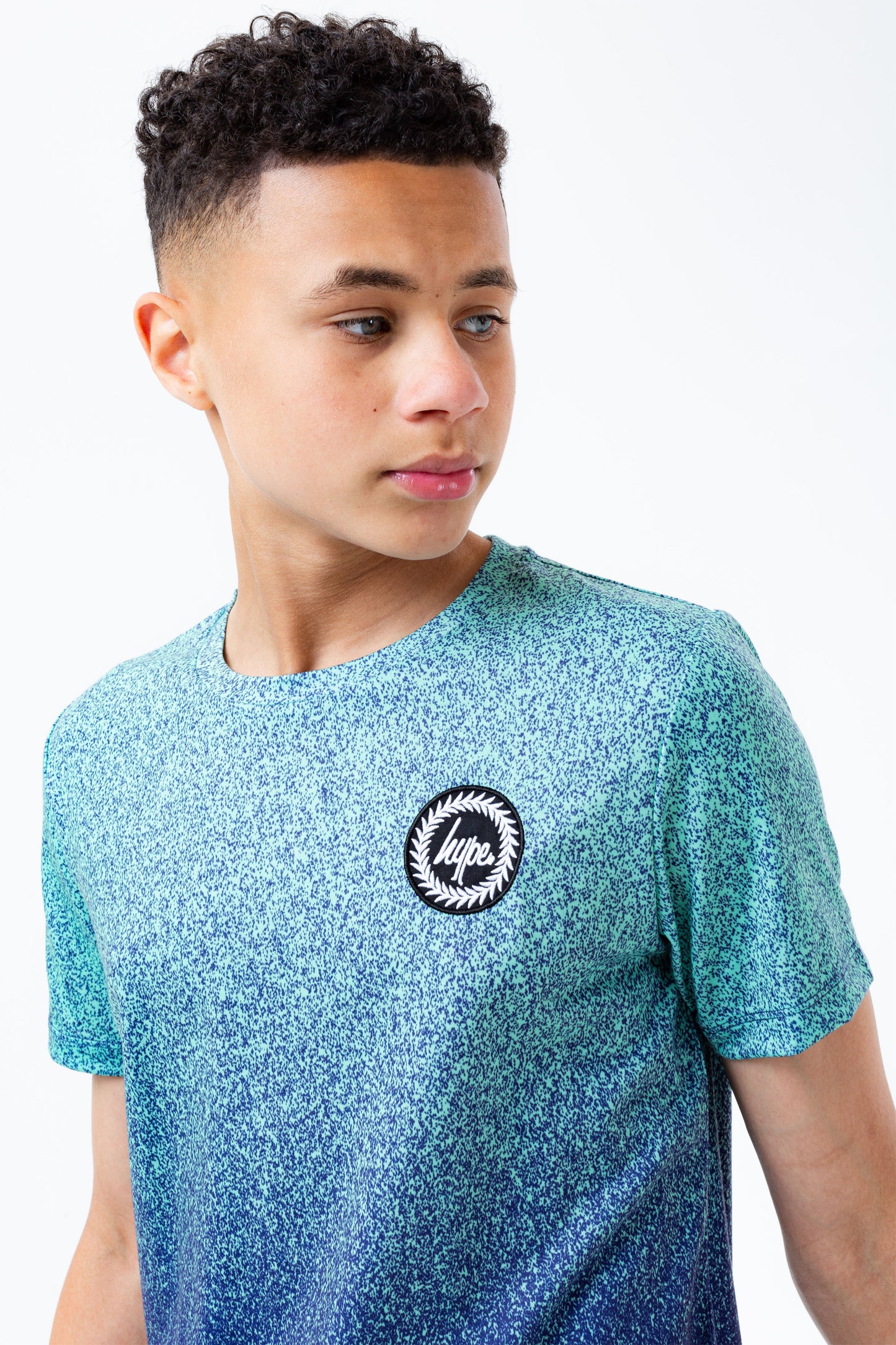 HYPE MINT & NAVY SPECKLE FADE KIDS T-SHIRT