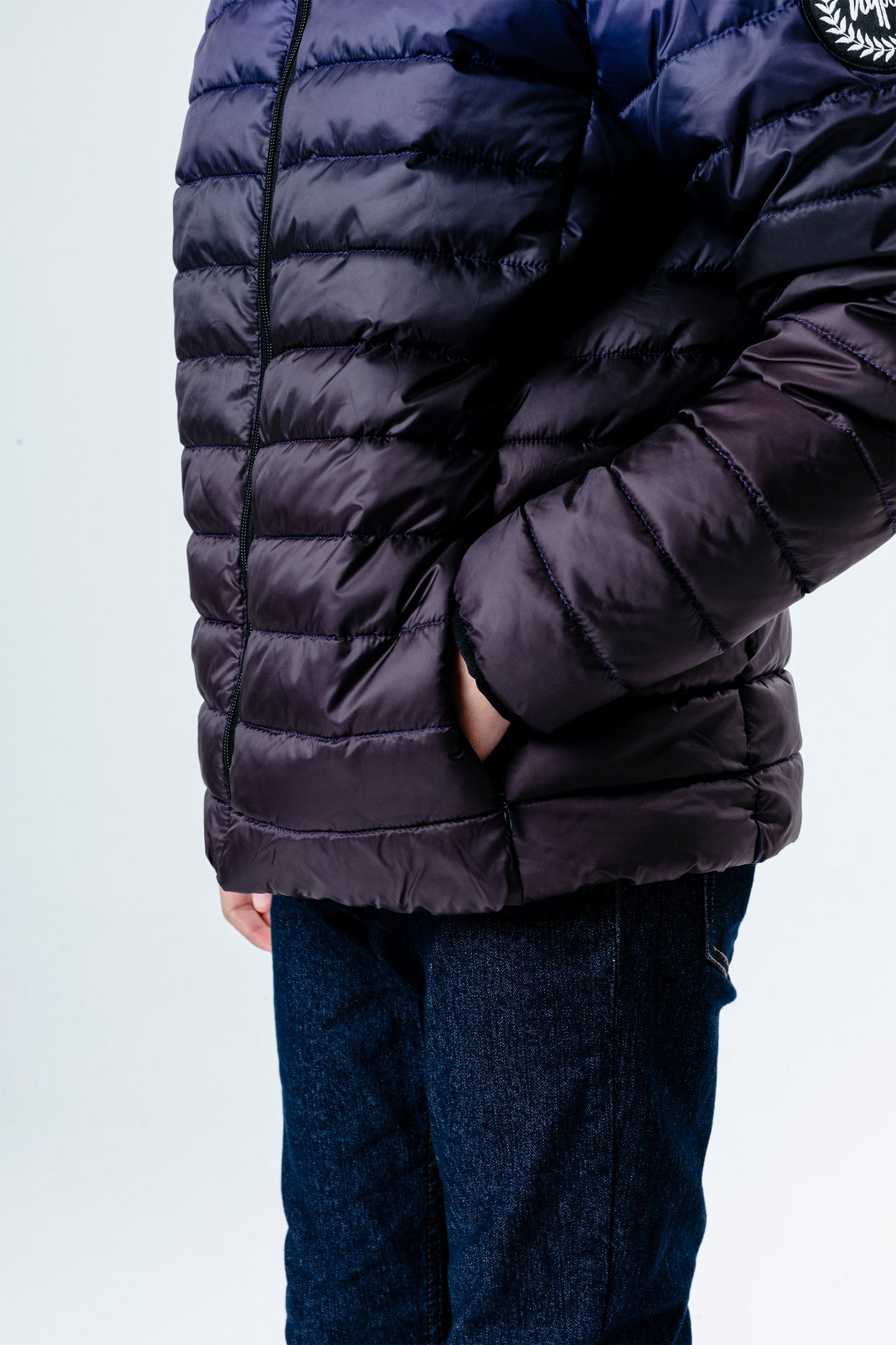 HYPE BLUE FADE LIGHTWEIGHT PUFFER KIDS JACKET