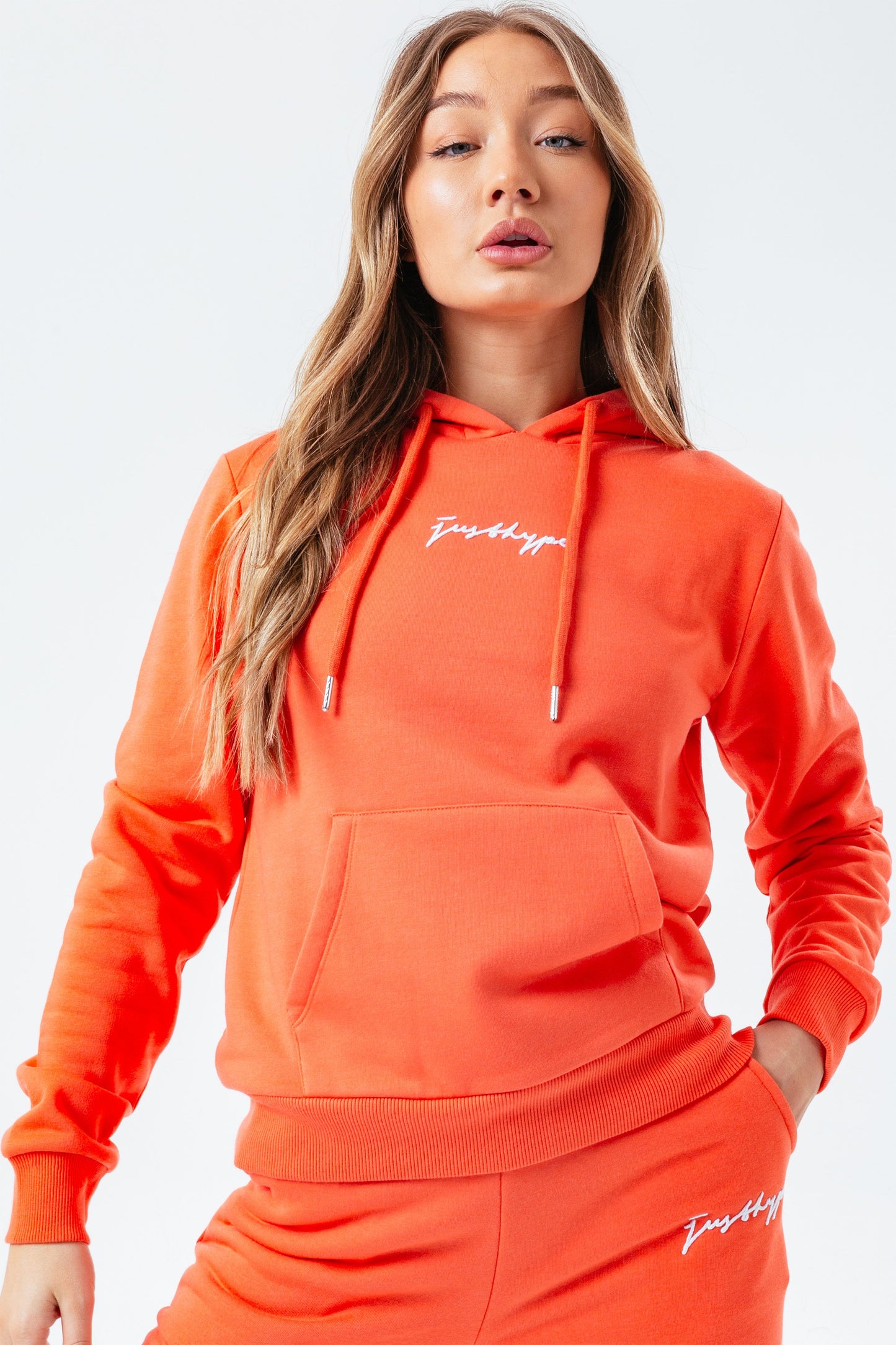 HYPE CORAL SCRIBBLE WOMEN'S PULLOVER HOODIE