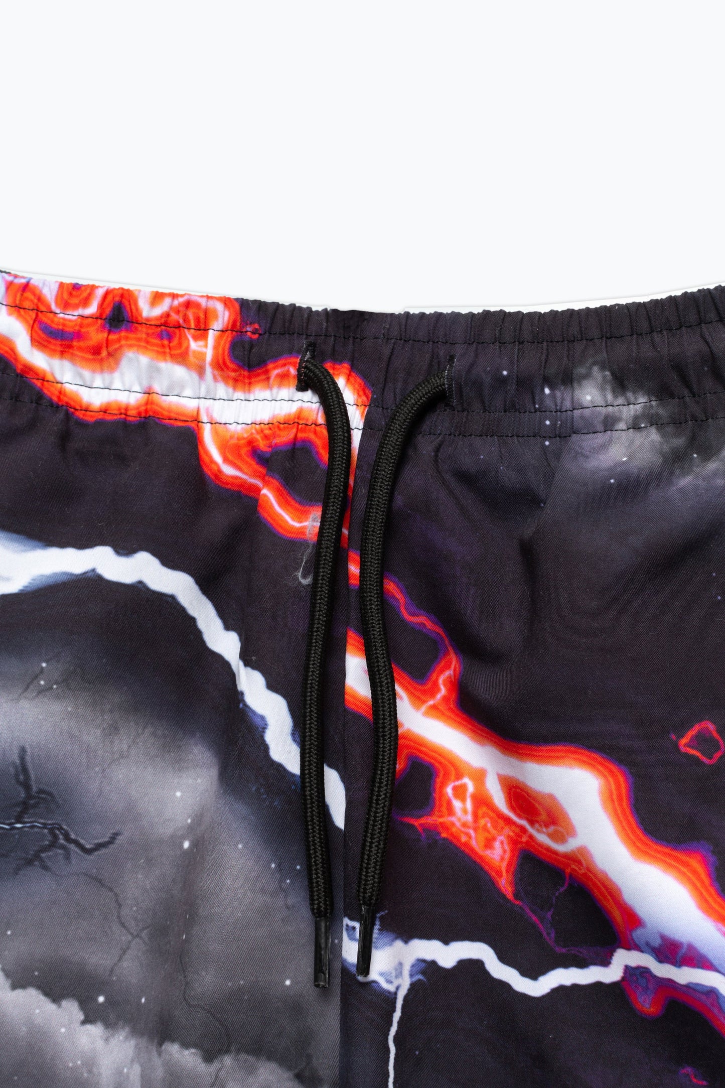 HYPE BOYS BLACK SMOKEY STORM OUTLINE SCRIPT SWIM SHORTS