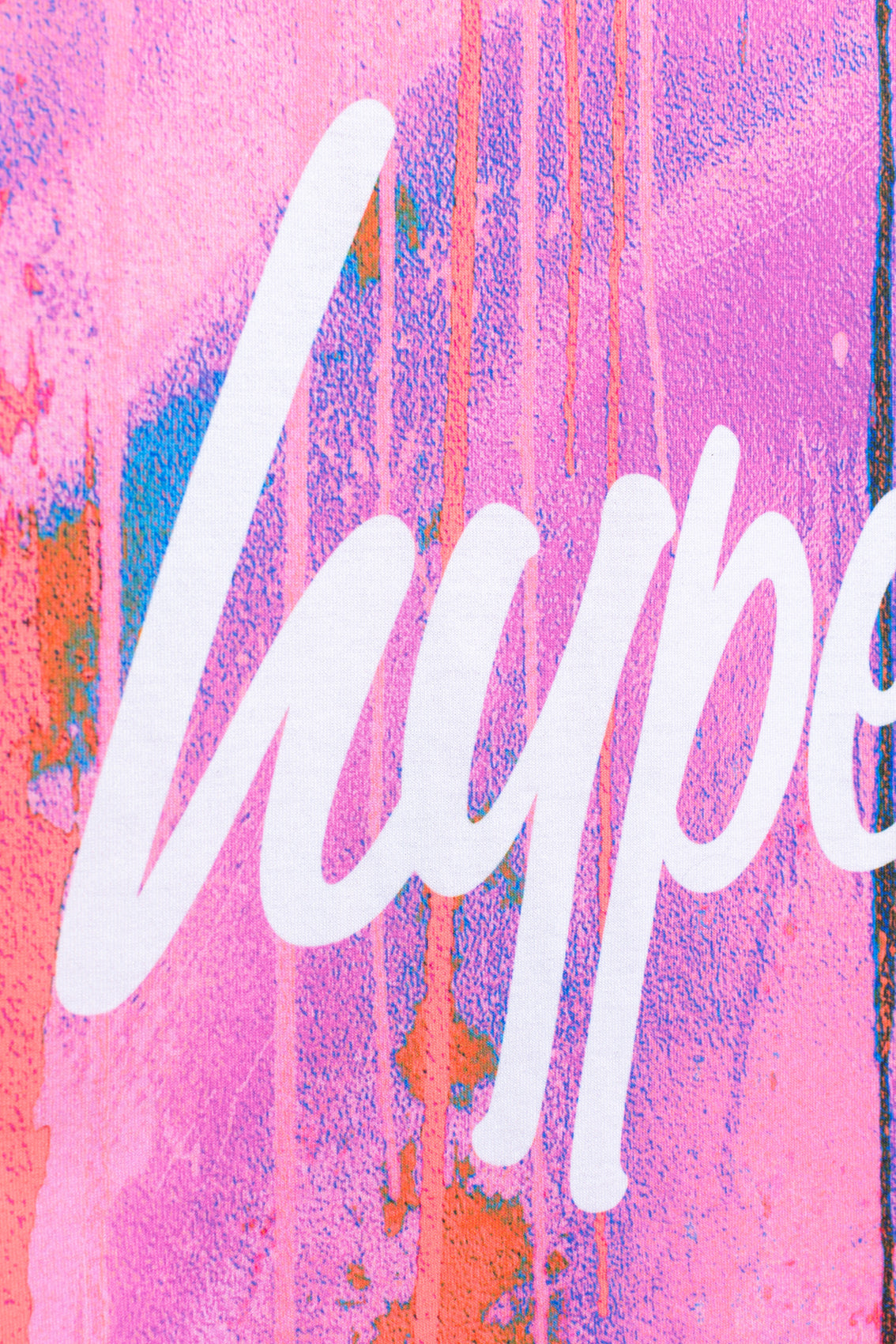 HYPE GIRLS PINK SPRAY DRIP SCRIPT T-SHIRT