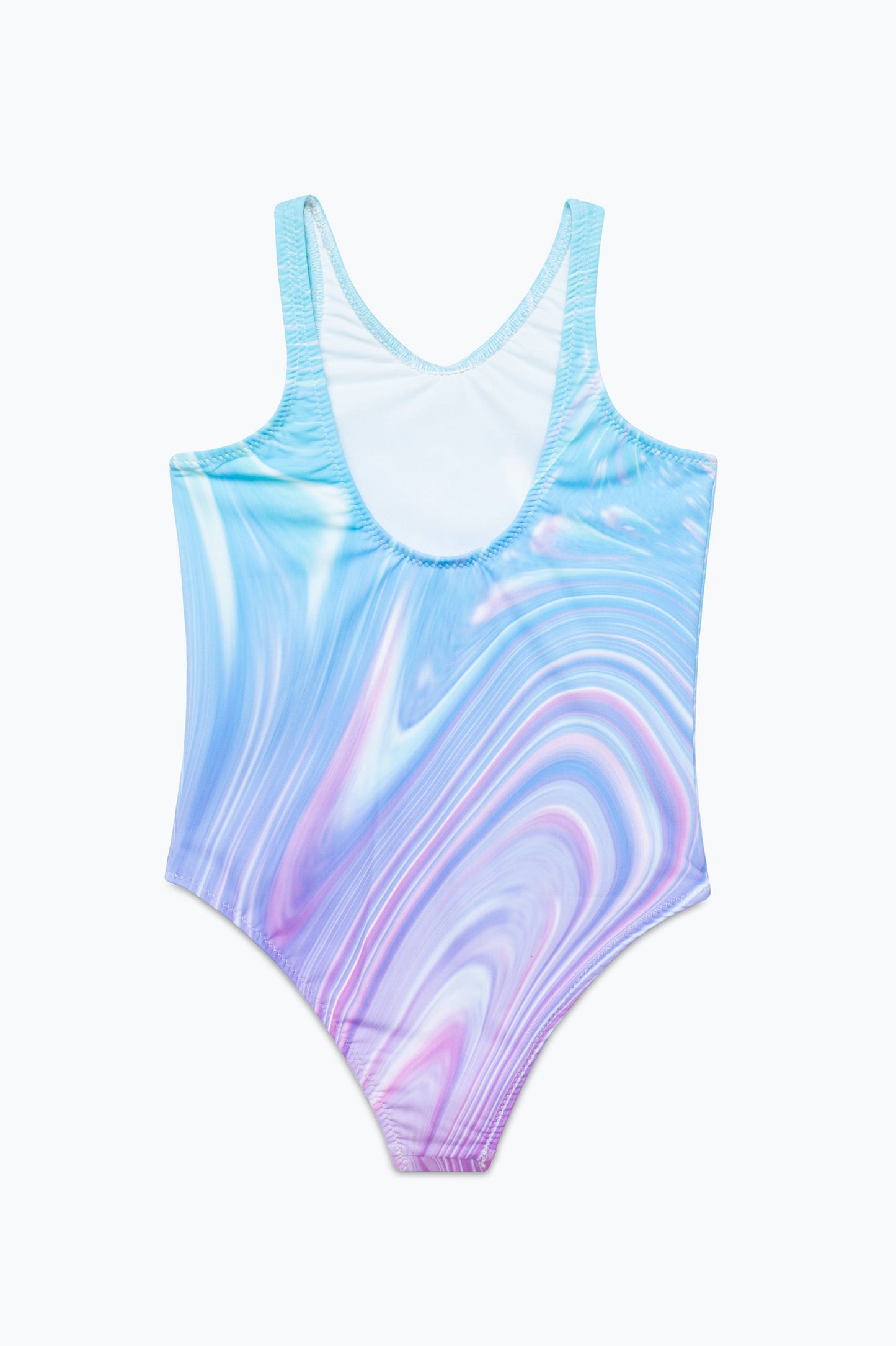 HYPE GIRLS TEAL PURPLE MARBLE SCRIPT SWIMSUIT