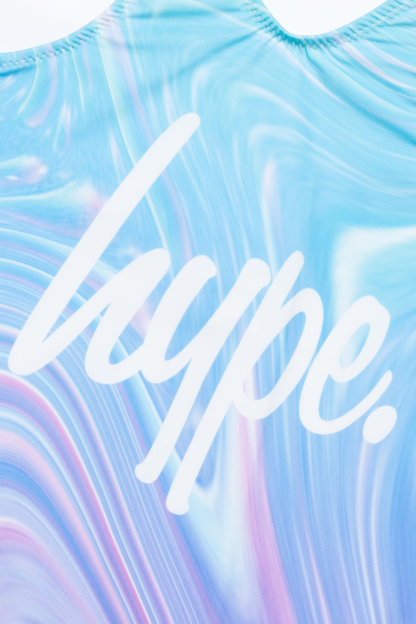 HYPE GIRLS TEAL PURPLE MARBLE SCRIPT SWIMSUIT