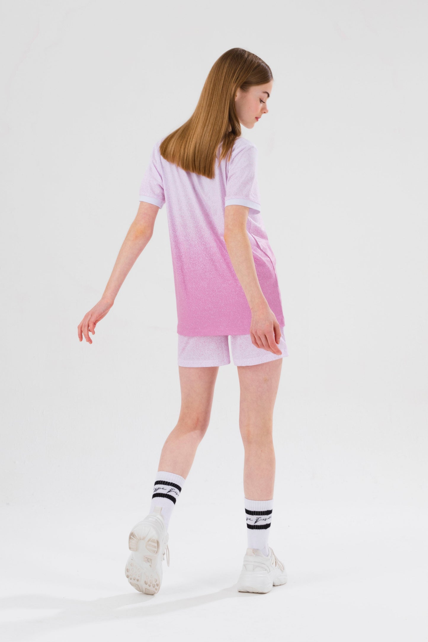 HYPE GIRLS PINK SPECKLE FADE SCRIPT SHORTS PJ'S