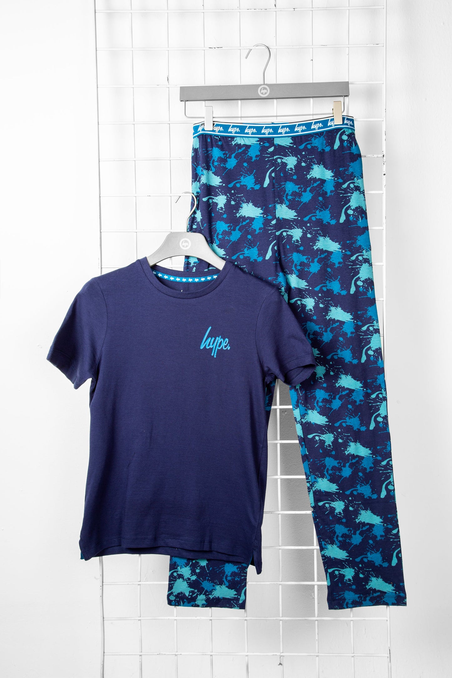 1PACK BOYS HYPE SHORT SLEEVE TEE & LONG PANT PAINT PJ SET NAVY