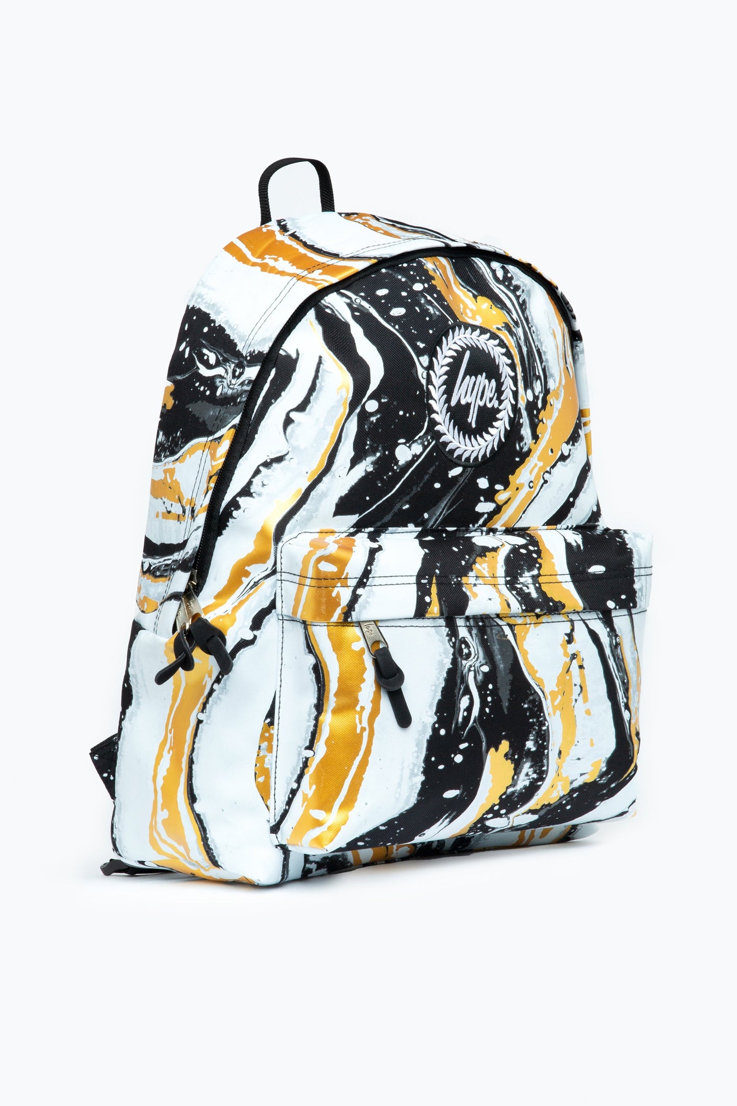 HYPE UNISEX BLACK/WHITE LIQUID GOLD ICONIC BACKPACK