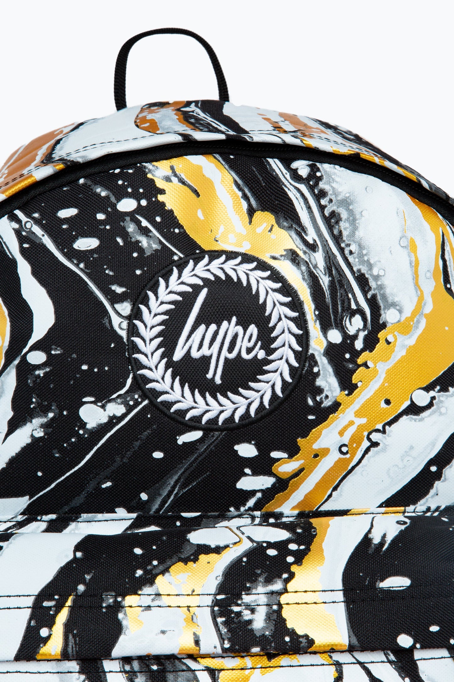 HYPE UNISEX BLACK/WHITE LIQUID GOLD ICONIC BACKPACK