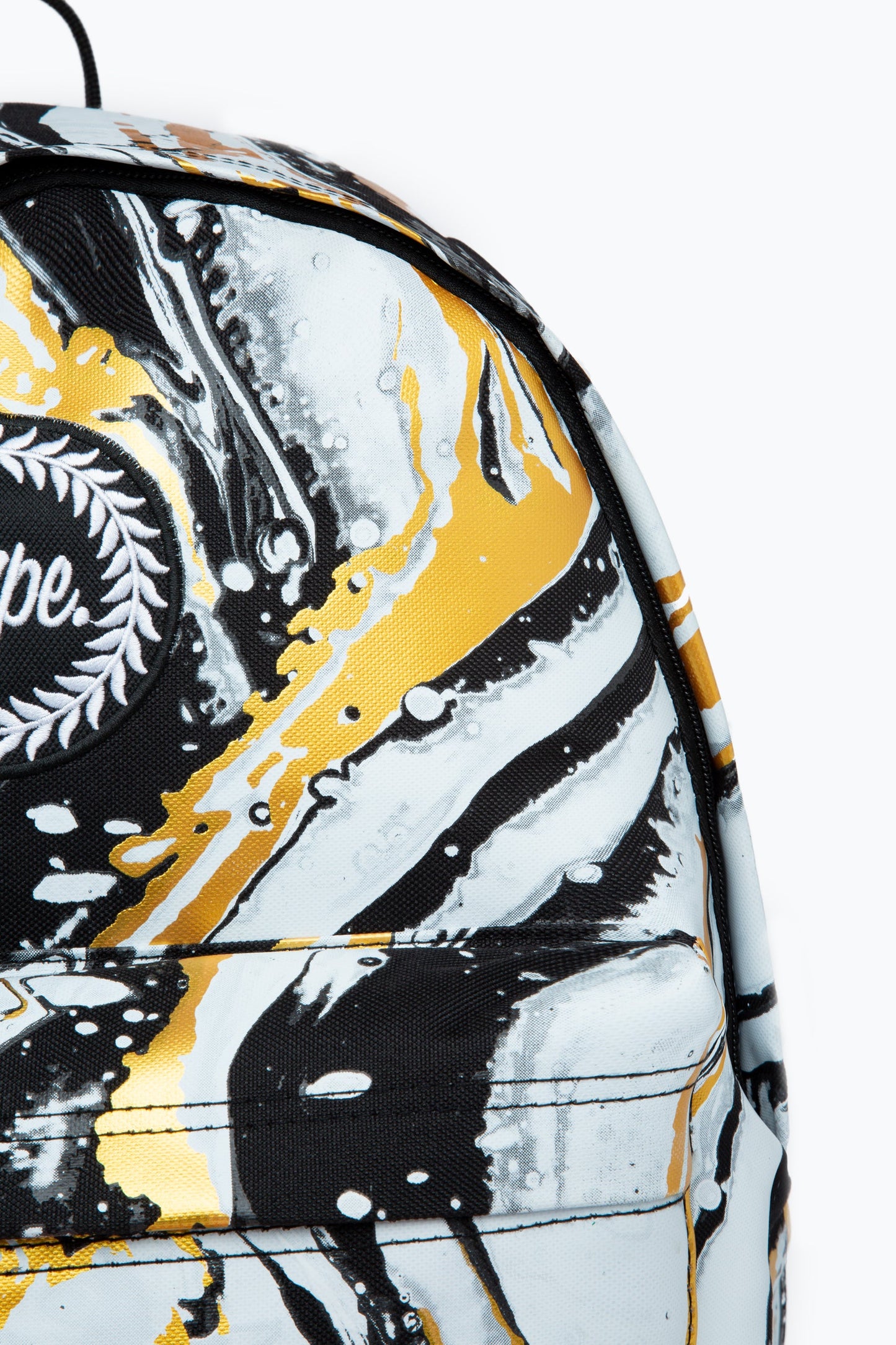 HYPE UNISEX BLACK/WHITE LIQUID GOLD ICONIC BACKPACK