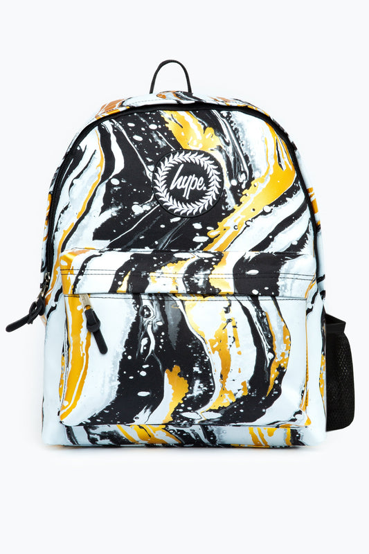 HYPE UNISEX BLACK/WHITE LIQUID GOLD ICONIC BACKPACK