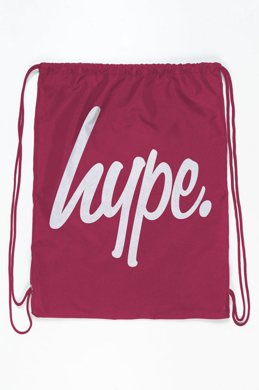 HYPE UNISEX BERRY SCRIPT DRAWSTRING BAG