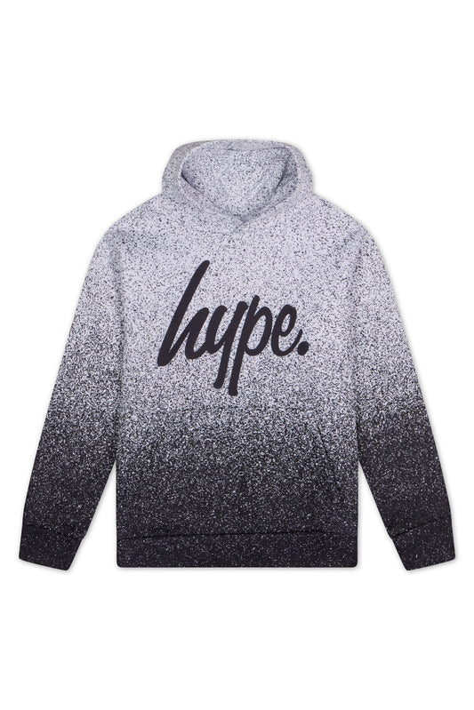 Hype Boys Black/White Speckle Fade Hoodies