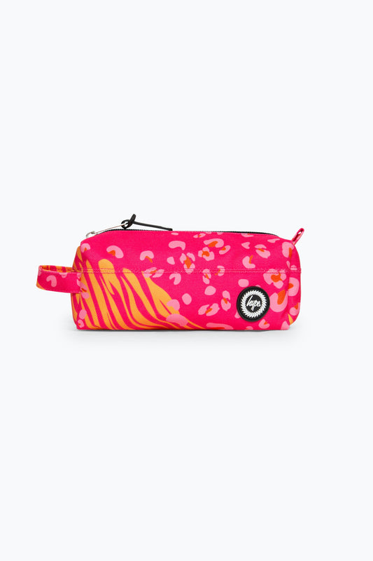 HYPE PINK ANIMAL PRINTS PENCIL CASE