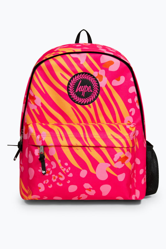 HYPE PINK ANIMAL PRINTS BADGE BACKPACK