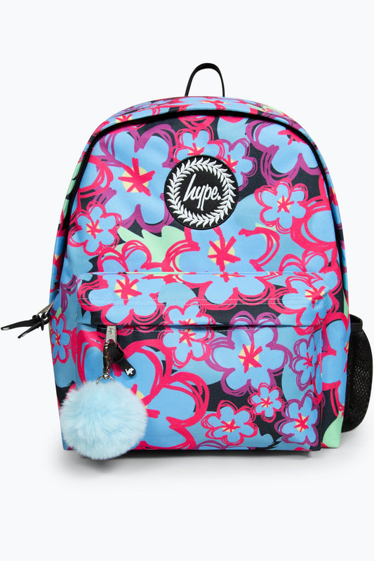 HYPE BLUE FLOWERS BADGE BACKPACK