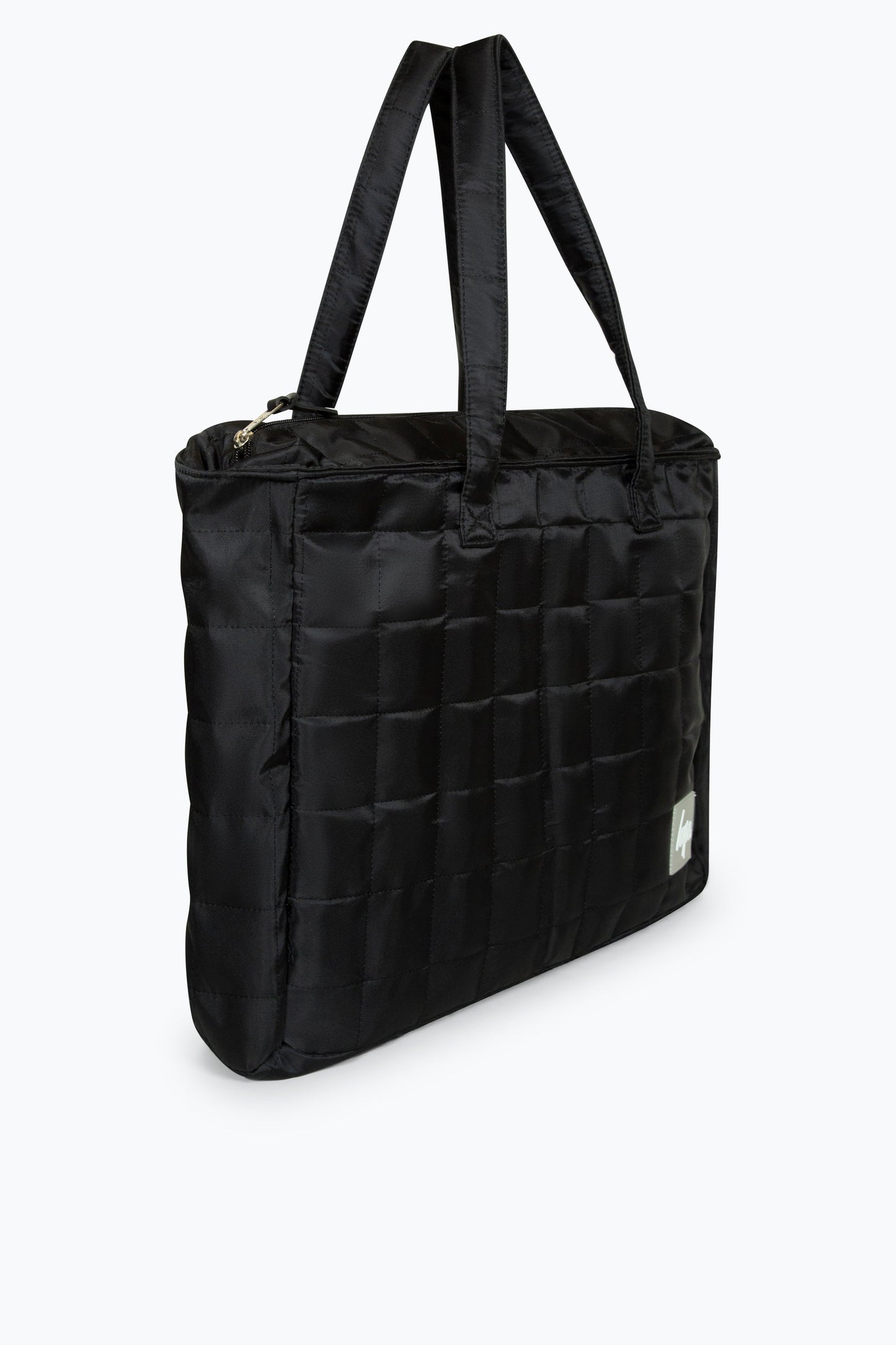 HYPE BLACK QUILTED LARGE TOTE BAG