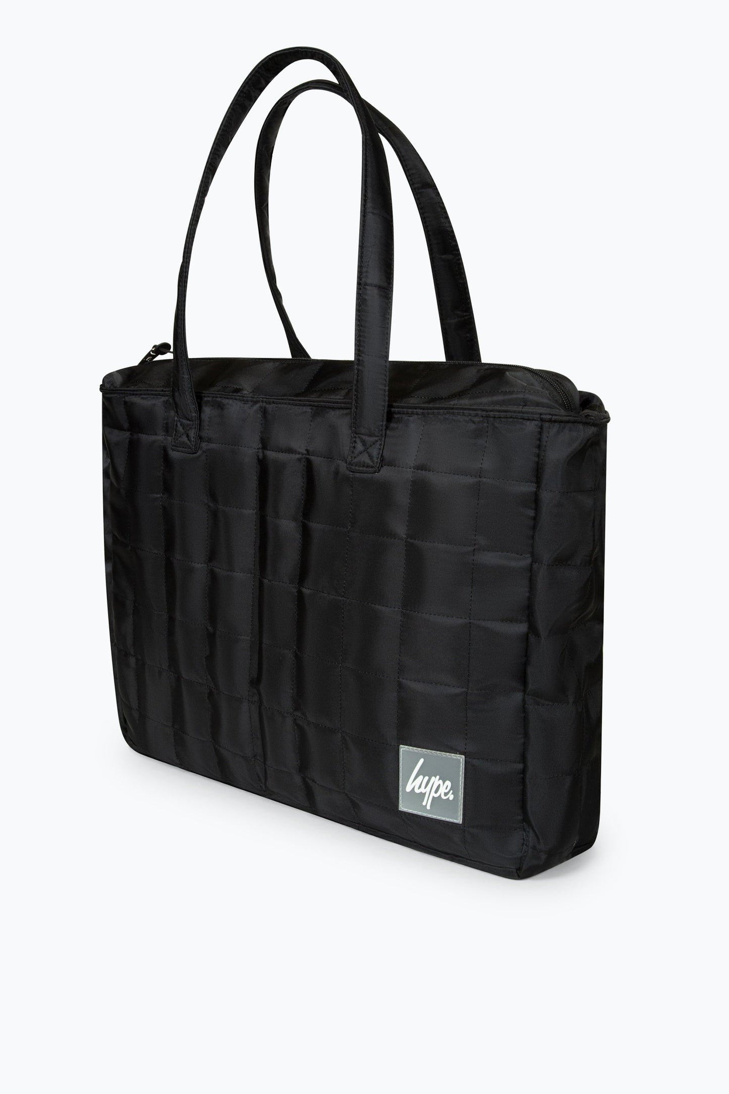 HYPE BLACK QUILTED LARGE TOTE BAG