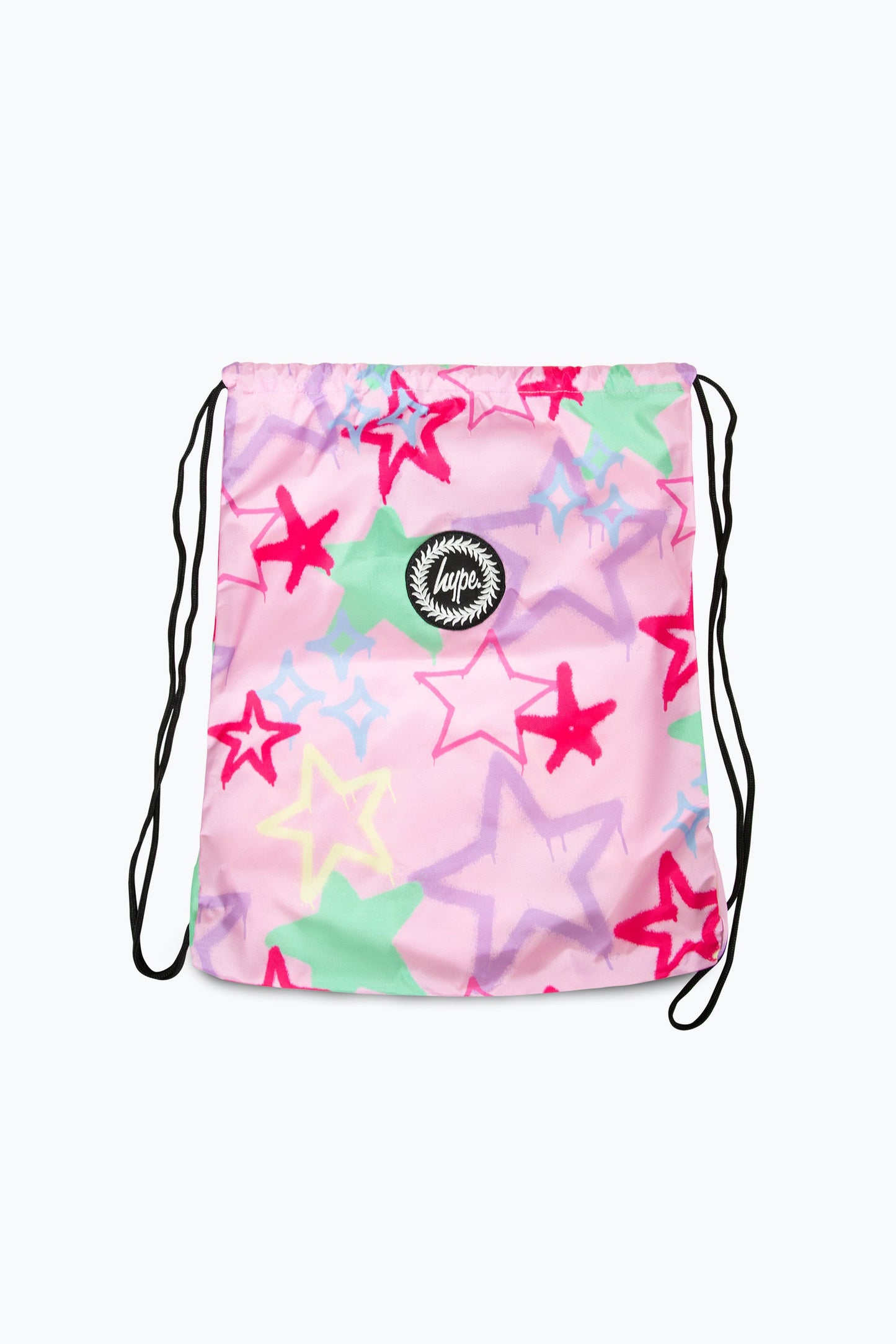 HYPE GIRLS PINK GRAFFITI STAR DRAWSTRING BAG