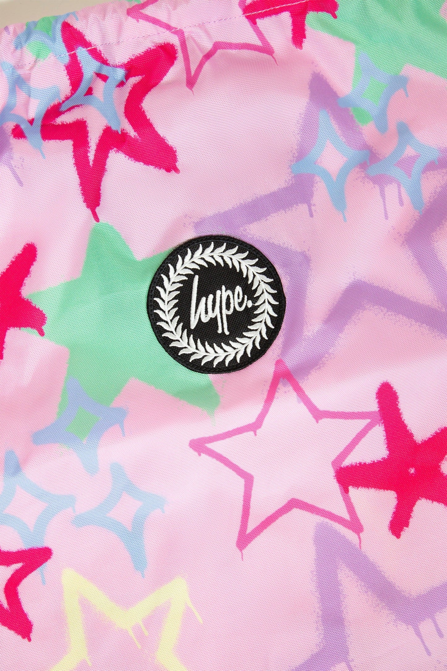 HYPE GIRLS PINK GRAFFITI STAR DRAWSTRING BAG