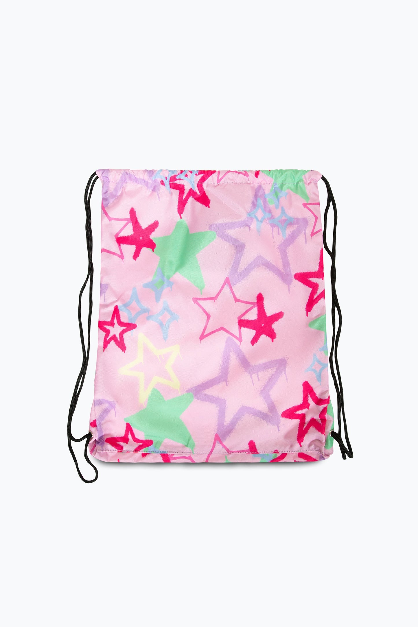 HYPE GIRLS PINK GRAFFITI STAR DRAWSTRING BAG