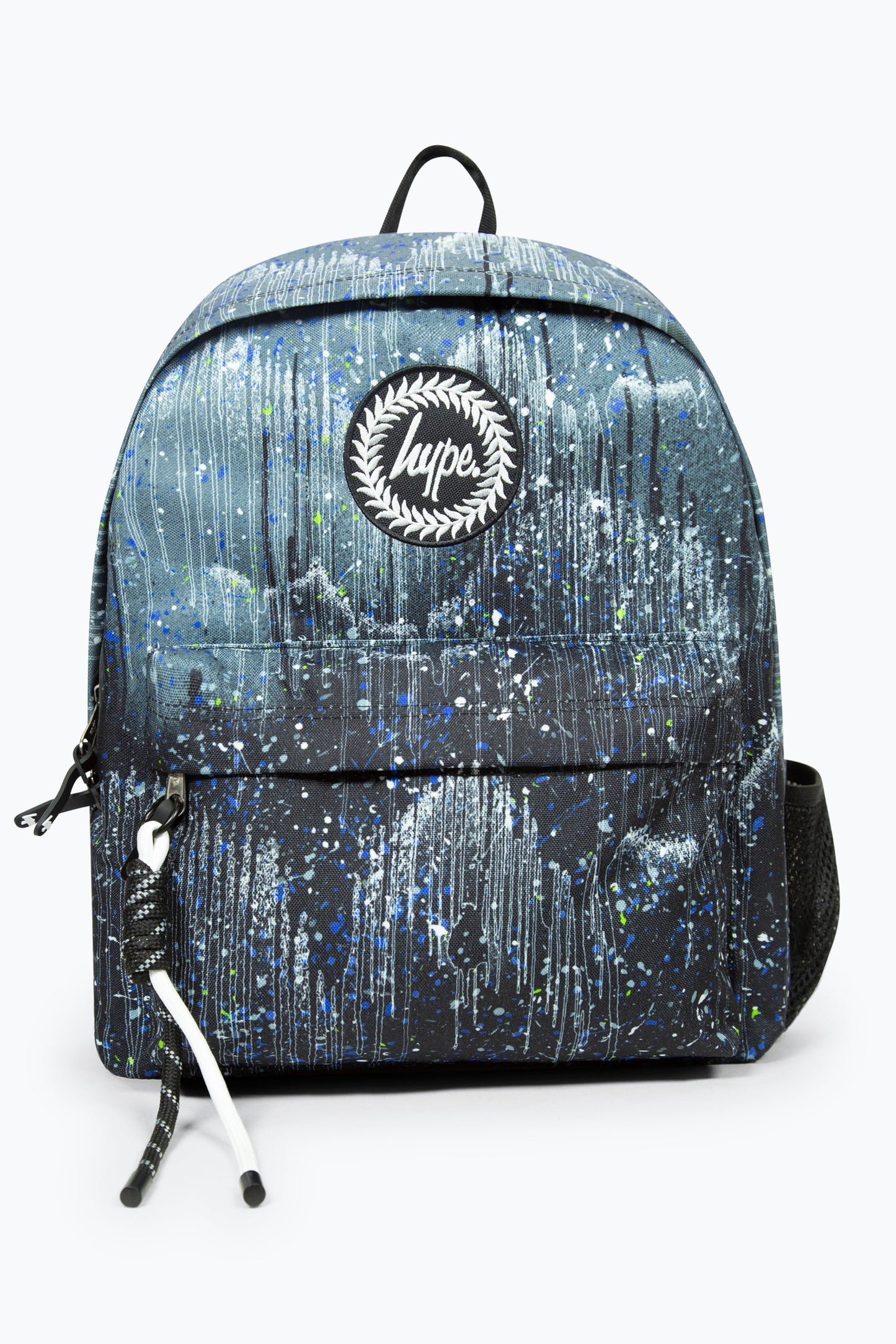 HYPE BLACK GLITTER DRIPS BADGE BACKPACK