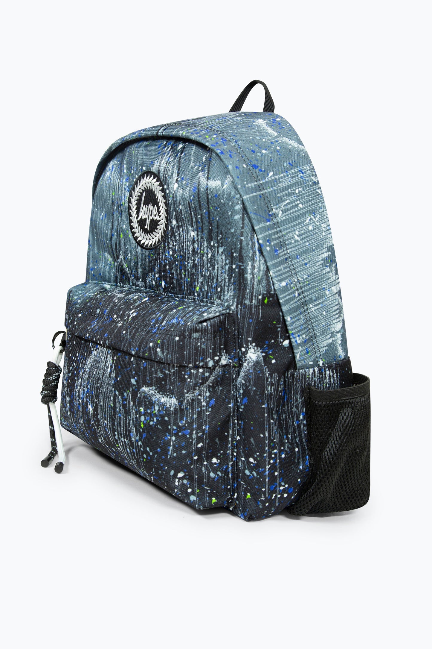 HYPE BLACK GLITTER DRIPS BADGE BACKPACK