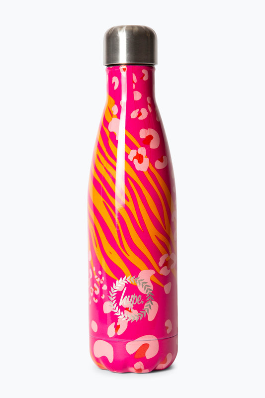 HYPE UNISEX PINK ANIMAL PRINTS WATER BOTTLE