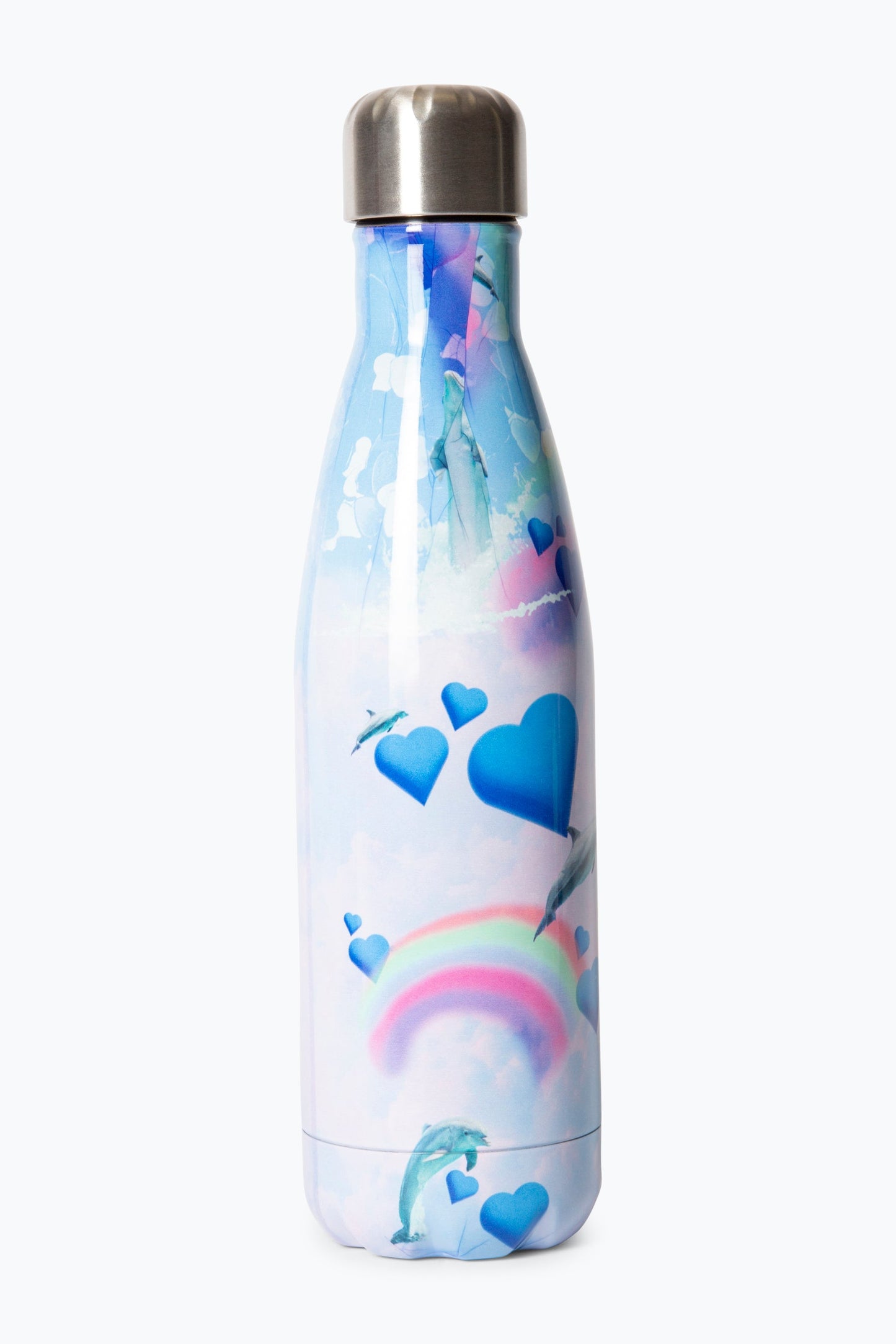 HYPE UNISEX BLACK RAINBOW DOLPHINS WATER BOTTLE